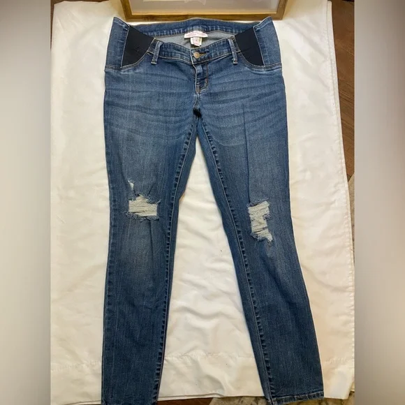 Isabel Maternity size 8 skinny distressed jeans - Picture 2 of 6